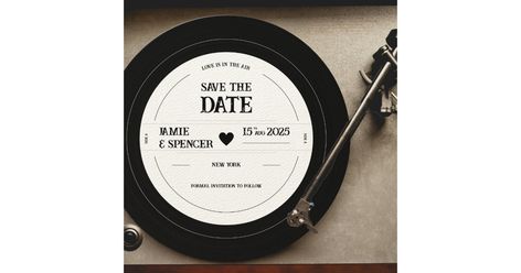 Personalized Retro Unique Vinyl Record Wedding Save the Date Invitation Farm Yard Birthday Party, Vinyl Record Wedding, Record Wedding, Date Invitation, Retro Wedding, Wedding Save The Date, Formal Invitation, Save The Date Invitations, Farm Yard