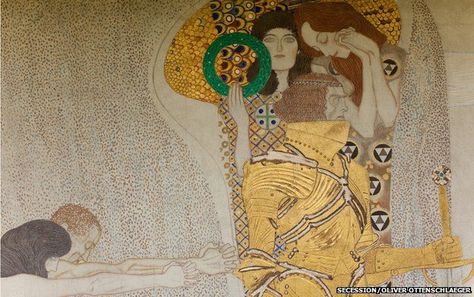 Beethoven Frieze, Art Klimt, Gustav Mahler, Gustav Klimt Art, Klimt Art, Moonlight Sonata, Most Famous Paintings, First Art, Gustav Klimt