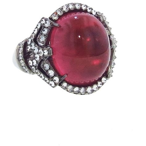 Arunashi Rubellite Tourmaline Ring With Diamonds - Blackened Gold ($18,600) ❤ liked on Polyvore Rubellite Ring, Pink Tourmaline Jewelry, Vintage Modern Jewelry, Rings Accessories, Rubellite Tourmaline, Pink Tourmaline Ring, Tourmaline Jewelry, 18k Gold Jewelry, 18k Gold Ring