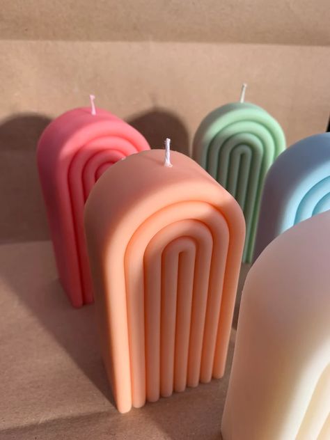 Large Rainbow CandleHome DecorColourful CandleDecorEtsy Rainbow Candle, Soya Mumu, Candle Home Decor, Pretty Candle, Decor Eclectic, Preppy Room Decor, Aesthetic Candles, Cute Candles, Candle Aesthetic