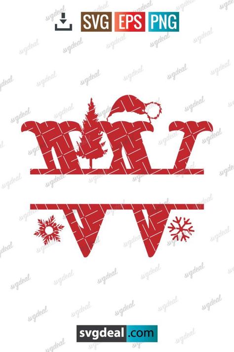 Letter W Christmas Split Letter Svg W Monogram, Split Monogram, Free Lettering, Letter W, Start Now, Personal Project, Svg Free Files, Free Christmas, Free Svg