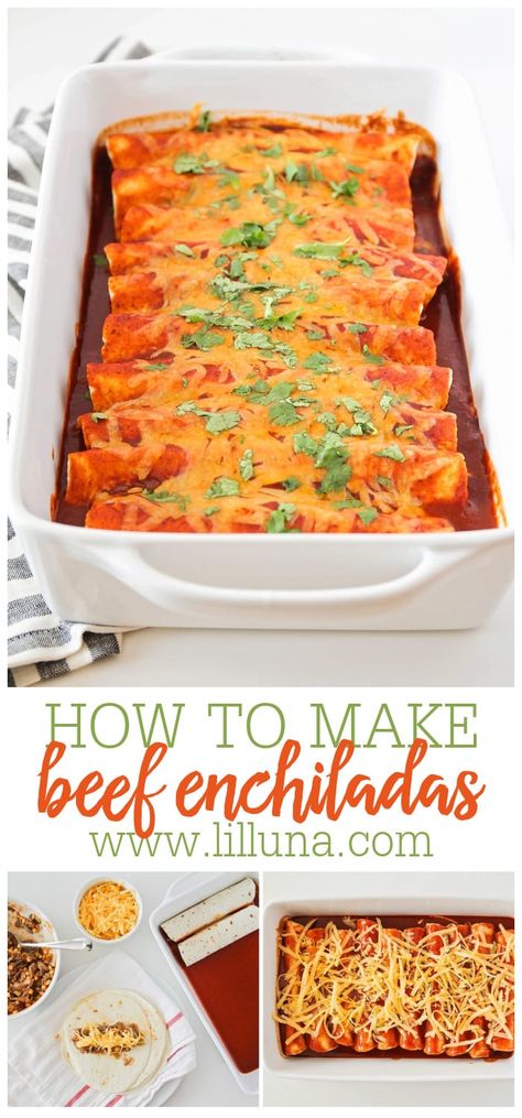 Shredded Beef Enchiladas Made with Just 6 ingredients! This easy dinner idea is a crowd pleaser and is filled with corn, beef, green chiles, cheese and covered in red sauce. #shreddedbeefenchiladas #beefenchiladas #enchiladas #enchiladarecipe #beef Taco Snacks, Roast Ideas, Leftover Roast Beef Recipes, Shredded Beef Enchiladas, Leftover Roast Beef, Frugal Cooking, Corn Beef, Leftover Beef, Mexican Meals