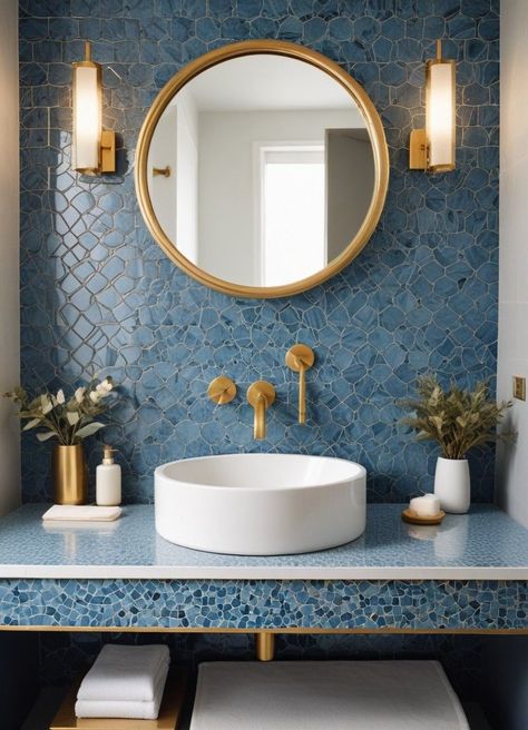 Moroccan Interiors Bathroom, Moroccan Bathroom Ideas, Moroccan Color Palette, Bathroom Sink Bowl, Moroccan Style Bathroom, Moroccan Inspired Bathroom, Handmade Sink, Cool Bathroom, Bathroom Sink Bowls