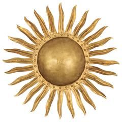 1940s Spanish Gilt Iron Sunburst Wall Sconce Sun Widget, Sun Healing, Fruit Jewellery, Art Deco Sun, Art Deco Wall Lights, White Bg, Collage Elements, Aesthetic Objects, Antique Furniture For Sale