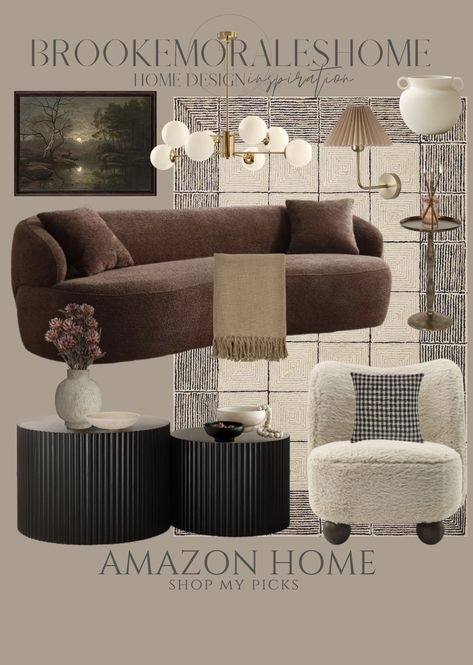 Brooke Morales | Amazon (US) Modern Nook Ideas, All Beige Bedroom, Cozy Organic Living Room, Brooke Morales Home, Living Room Designs Aesthetic, Living Room Designs 2024, Home Decor Trends 2024, Consultation Room Design, Modern Scandinavian Living Room