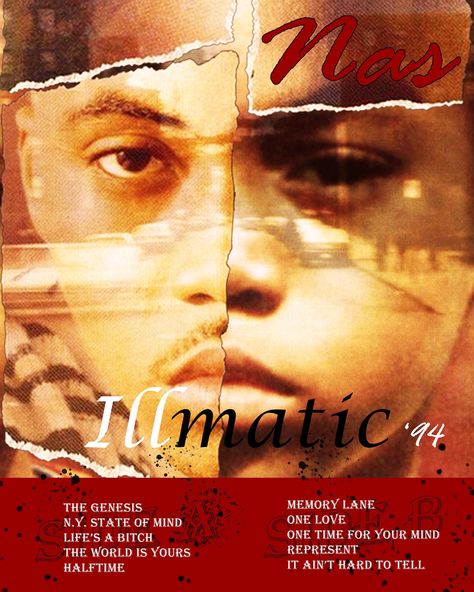 I recreated the iconic Illmatic cover album from Nas Nas Album Poster, Nas Poster, Nas Albums, Nas Illmatic, Cover Album, Names With Meaning, Hip Hop Music, Memory Lane, Album Covers