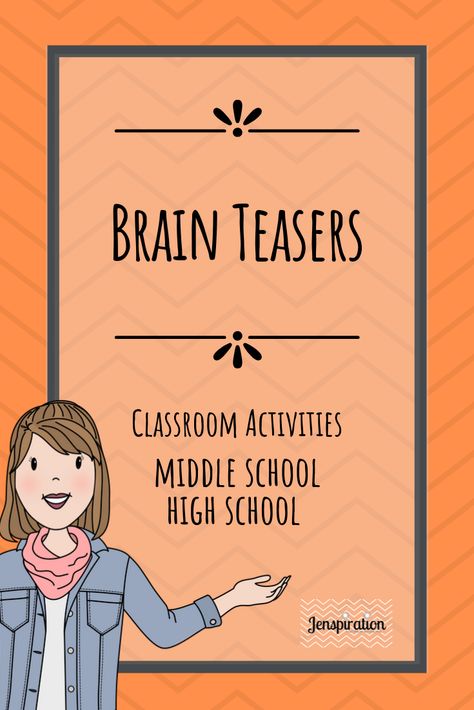 Brain Teasers For Middle School Students, Middle School Brain Teasers, Brain Breaks For High School, Critical Thinking Activities High School, Homework Hacks, Teaching Growth Mindset, Literature Lessons, Middle School Activities, Critical Thinking Activities