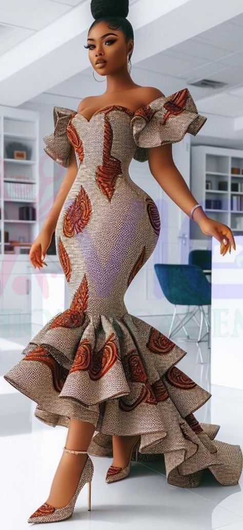 Credit: Bavic Fashion Academy Ghana Clothing Styles, African Maternity Dresses, Latest African Styles, South African Traditional Dresses, Kitenge Fashion, African Party Dresses, Shweshwe Dresses, African Prom Dresses, African Print Dress Ankara