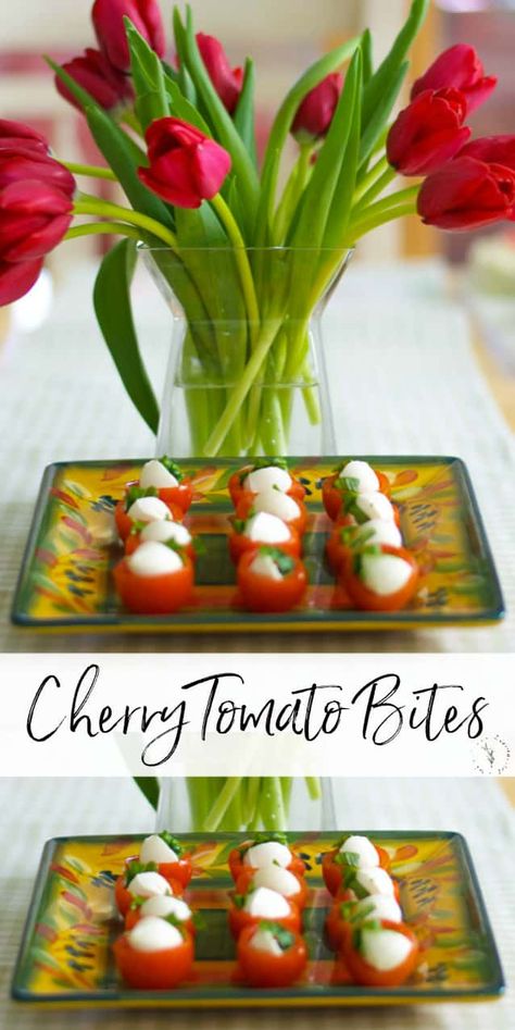 Cherry tomatoes stuffed with fresh mozzarella cheese and basil; then drizzled with extra virgin olive oil and balsamic vinegar. #cherrytomatoes #tomato #appetizer Fresh Mozzarella Recipe Appetizers, Tomato Appetizer, Fresh Mozzarella Recipe, Mozzarella Appetizers, Dip Recipes Appetizers, Mozzarella Recipes, Strawberry Salad, Mouthwatering Recipes, Fitness Community