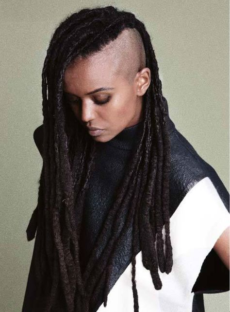 ★★☆☆☆ Braids With Shaved Sides, Shaved Side Hairstyles, Dope Hairstyles, Shaved Sides, Dreadlock Hairstyles, Afro Punk, Locs Hairstyles, Hair Reference, Hair Journey