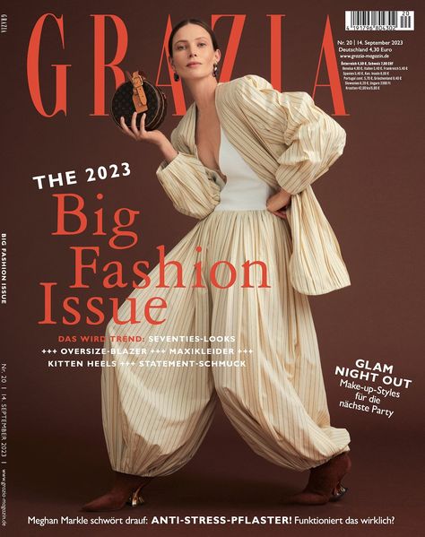 Angelika Wierzbicka for GRAZIA Magazine, September 2023 Grazia Magazine, Meghan Markle, Model Agency, Magazine Cover, Kitten Heels, Actresses, Magazine, Models, Blazer