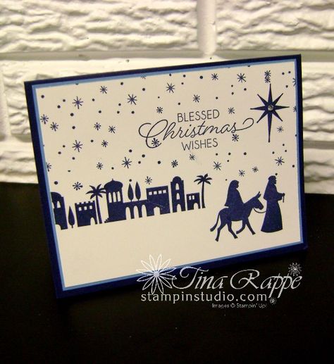 Keep it Simple Christmas Card; Day 3 - Stampin' Studio Night In Bethlehem, Nativity Christmas Cards, Christmas Cards 2017, Bethlehem Christmas, Christian Christmas Cards, Christmas Cards 2018, Religious Christmas Cards, Homemade Christmas Cards, Stampin Up Christmas Cards