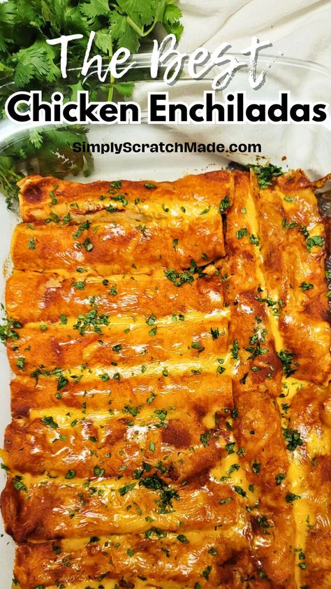 Red Chicken Enchilada Casserole, Loaded Chicken Enchiladas, Red Chicken Enchilada Recipe, Easy Red Enchiladas, Authentic Chicken Enchiladas Mexico, Authentic Enchiladas Chicken, Chicken Enchiladas With Red Sauce Easy, Red Enchiladas Chicken, Chicken Enchiladas Red Sauce