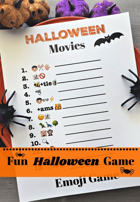 Halloween Punch For Kids, Halloween Party Games For Kids, Halloween Emoji, Fun Emoji, Fun Halloween Party Games, Party Games For Kids, Emoji Game, Fun Halloween Games, Teen Party Games