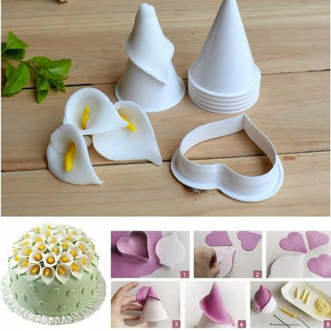 Sugar Flowers Tutorial, Fondant Flower Tutorial, Polymer Clay Flower Jewelry, Gum Paste Flowers, Fondant Tutorial, Bedroom Crafts, Fondant Flowers, Front Yard Landscaping Ideas, Yard Landscaping Ideas