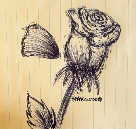 Rosé Cartoon, Rose Sketch, Random Drawings, Creepy Drawings, Rose Drawing, Roses Drawing, Sketch Ideas, Mind Map, A Rose