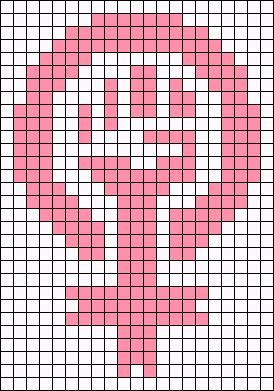 Feminist Alpha Pattern, Alpha Pattern, Alpha Patterns, Friendship Bracelet Patterns, Pink Ribbon, Bracelet Patterns, Friendship Bracelet, Friendship Bracelets, Pixel Art