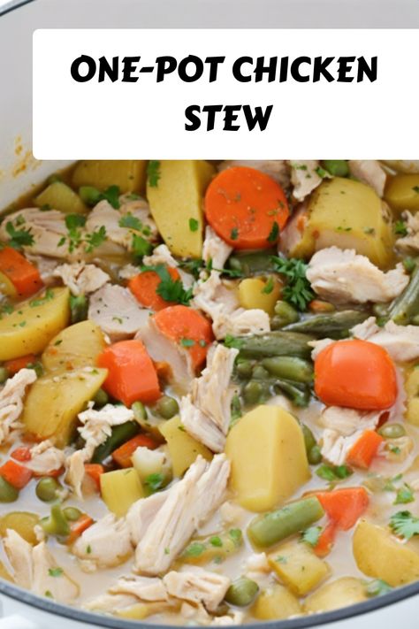 [object Object] Creamy Chicken Stew, Chicken Stew Recipe, Loaded Chicken, Stuffed Shells Ricotta, Au Gratin Recipes, Pot Making, Chicken Veggies, Stew Chicken Recipe, Steamed Green Beans