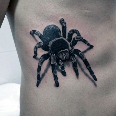 Rib Cage Side Guys Tarantula Spider Tattoo Design Ideas Tarantula Tattoo, Black Widow Spider Tattoo, 3d Spider Tattoo, Tattoo Sonne, Worlds Best Tattoos, Insect Tattoo, Tattoo Trend, Tattoo Henna, Spider Tattoo