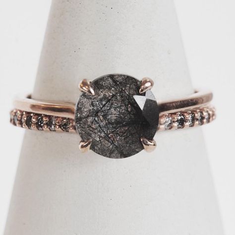 Gem Engagement Rings, Gray Diamond, Future Engagement Rings, Tourmalinated Quartz, Black Diamond Ring, Dream Engagement, Dream Engagement Rings, Dream Ring, Diamond Band