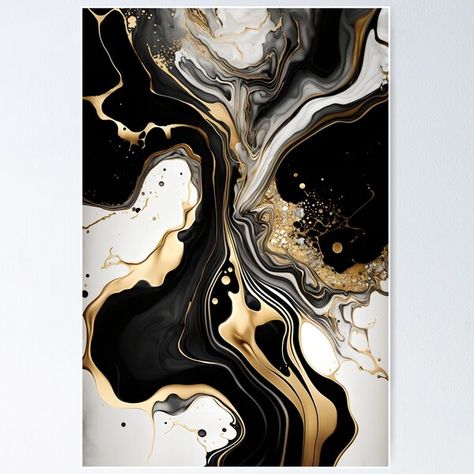 Black And Gold Wall Art, Gold Abstract Painting, Black And Gold Marble, Gold Wall Art, Gold Diy, Textured Canvas Art, Resin Painting, Luxurious Design, Marble Colors