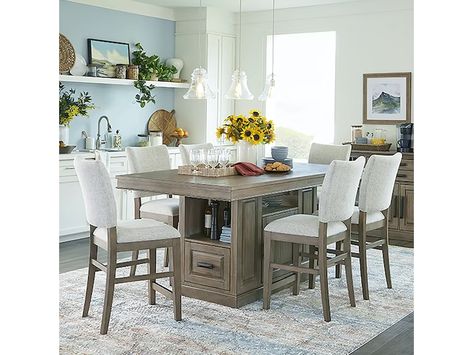 Parker House Dining Room Island Counter Height Table 72 Inch x 42 Inch DSUN-74CH-2-SS - Rider Counter Bench, Counter Height Bench, Island Counter, Dining Set With Bench, Counter Height Chairs, Counter Height Dining Table, Height Table, Parker House, Counter Chairs