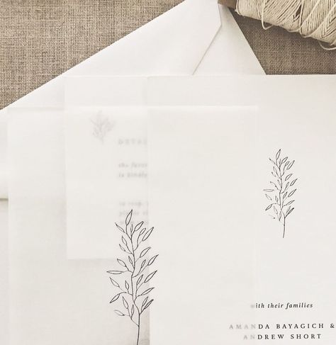 A Nichole suite that was shipped out last week, on White Cotton paper with a #vellum overlay.⠀ ⠀ .⠀ .⠀ .⠀ .⠀ #weddinginvites  #invitations… Vellum Overlay, Paper Wedding Invitations, Invitation Minimalist, Simple Wedding Invitation, Leaf Illustration, Handmade Wedding Invitations, Letterpress Invitations, Paper Wedding, Letterpress Wedding