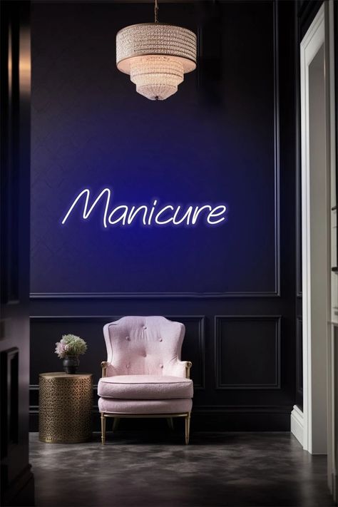 Manicure Neon Sign for Nails Salon or Esthetician Decor - Etsy Ukraine Dark Nail Salon, Esthetician Decor, Dark Nail, Home Nail Salon, Nails Salon, Wall Mounts, Beauty Saloon, Esthetician, Power Adapter