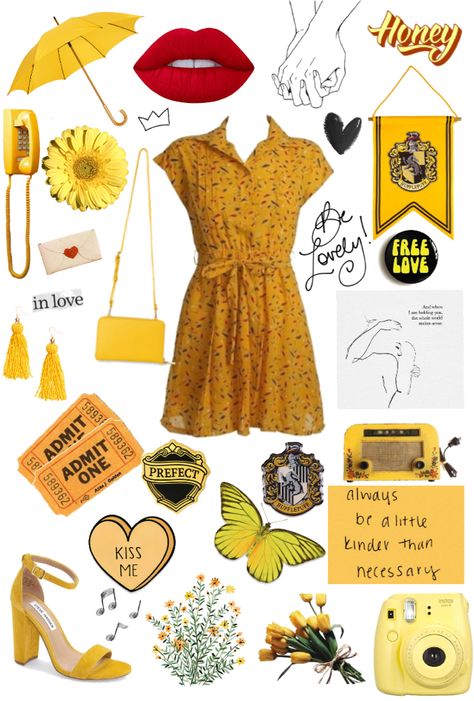 Hufflepuff Aesthetic Outfits, Hogwarts Outfits, Hufflepuff Aesthetic, Hufflepuff House, Harry Potter Style, Harry Potter Hufflepuff, Aesthetic Outfits Men, Perfect Closet, Romantic Outfit