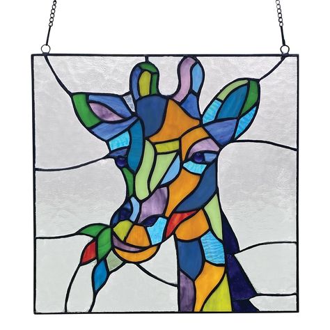 PRICES MAY VARY. Title: Giraffe Stained Glass Panel. Product Type: Categories Stained Glass Portrait, Giraffe Portrait, Glass Portrait, Stained Glass Birds, Stained Glass Window Panel, Red Panels, The Giraffe, Stained Glass Crafts, Stained Glass Panel