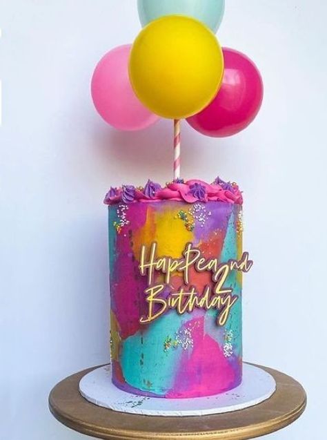 Bright Buttercream Cake, Fiesta Birthday Cake Ideas, Bright Cake Ideas, Colourful Cake Designs, Colourful Cake Ideas, Colorful Cakes Birthday, Colourful Birthday Cake, Bright Birthday Cakes, Girls Birthday Cakes