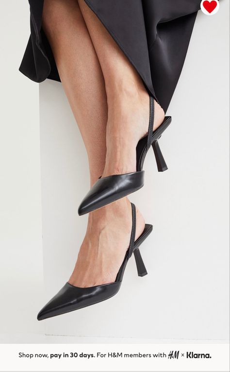 H&M H&m Heels, Black Slingback Heels, Dramatic Style, Slingback Heels, Cool Outfits For Men, M Beauty, Black Sandals Heels, Slingbacks, Slingback Heel