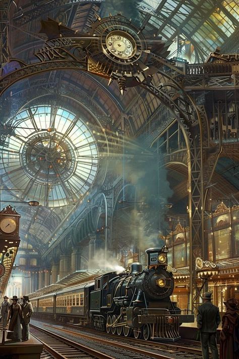 Steampunk Captain, Ville Steampunk, Steampunk Architecture, Enchanted Castles, Steampunk Character, Steampunk Book, Steampunk Illustration, Steampunk City, Alternative Subcultures