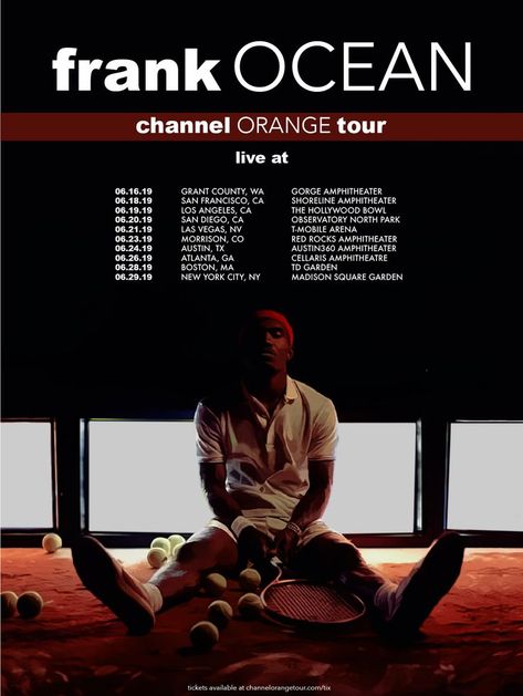 Frank Ocean Tour Poster, Tour Announcement Poster, Frank Ocean Tour, Frank Ocean Concert, Tour Announcement, Tour Flyer, Frank Ocean Channel Orange, Frank Ocean Poster, Grant County