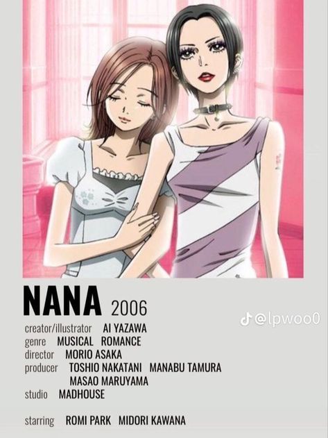 Nana Polaroid Poster, Nana Movie Poster, Nana Minimalist Poster, Nana Poster Anime, Nana Prints, Nana Posters, Nana Movie, Nana Poster, Anime Nana