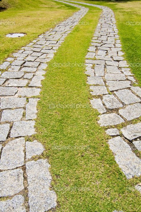 Curved Walkway, Clinker Brick, Stone Road, Driveway Landscaping, Tree House Designs, Grasses Garden, Road Design, Brick Road, Entry Gates