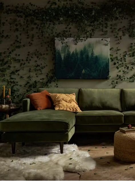 Joybird Couch, Joybird Sofa, Green Couch Living Room, Black Mid Century Modern, Green Couch, Green Velvet Sofa, Velvet Couch, Green Sofa, Sofa Seats