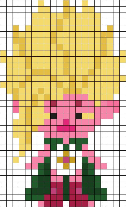 Viva (Trolls) Perler Bead Pattern | Bead Sprites | Characters Fuse Bead Patterns Trolls Perler Bead Patterns, Viva Trolls, Drawing Patterns, Melty Bead Patterns, Graph Crochet, Fuse Bead Patterns, Pattern Maker, Bead Crochet Patterns, Kandi Patterns