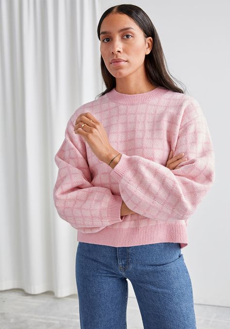 Autumn Shopping, Winter Shopping, Pink Gingham, Sweater Brands, Chunky Knits Sweater, High Fashion Street Style, Cool Sweaters, Fashion Story, Jumper Sweater