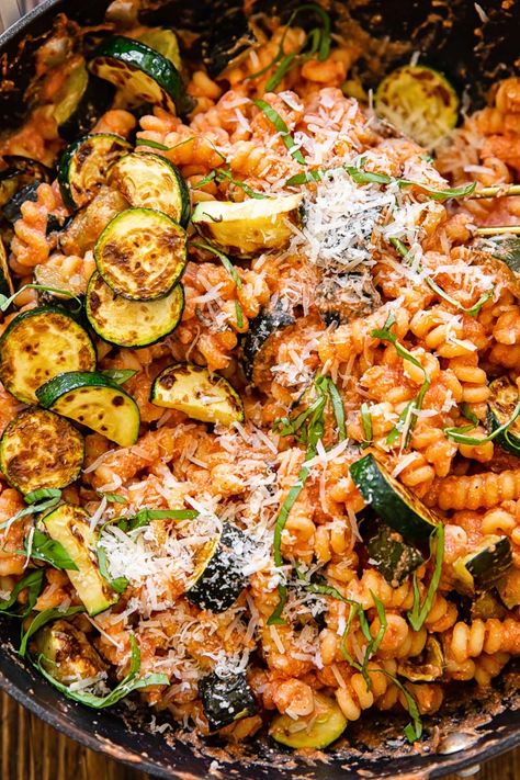 Summer Zucchini Pasta with Tomato Ricotta Sauce Zucchini Cherry Tomato Pasta, Zucchini And Ricotta Recipes, Recipe Using Spaghetti Sauce, Pasta With Zucchini And Tomatoes, Creamy Orzo Pasta, Spinach Ricotta Pasta, Pasta With Zucchini, Ricotta Sauce, Creamy Tomato Pasta