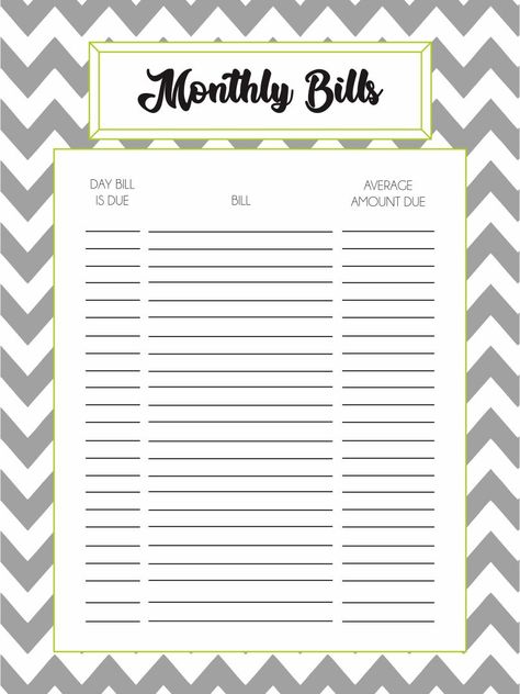 Printable+Monthly+Bill+Log Monthly Bills Template, Bills Template, Bill Payment Organization, 10 Dollar Bill, Calender Printables, Bill Calendar, Saving Methods, Setting Up A Budget, Bill Pay