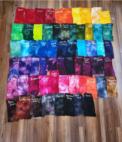 Dharma Color Swatches, Clothing Upcycle Diy, Tie Dye Techniques Shirts, Snowflake Mandala, Dye Projects, Dye Inspiration, Diy Tie Dye Techniques, Upcycle Diy, Dyeing Fabric