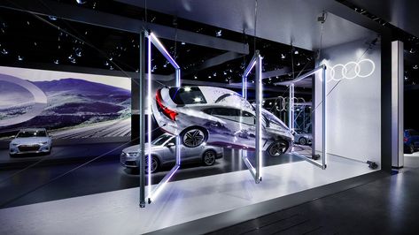 AUDI E-TRON GT AREA. SHANGHAI Auto Show on Behance Booth Architecture, Car Expo, Audi E Tron, Car Display, Floor Graphics, Bar Interior Design, Audi E-tron, Car Showroom, Exhibition Booth