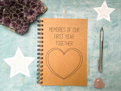 First Year Together Scrapbook, Love Story Scrapbook, Our First Year Together, One Year Anniversary Gift, 3rd Year Anniversary Gifts, Custom Scrapbook, Anniversary Gift For Boyfriend, Scrapbook Pictures, Our Love Story