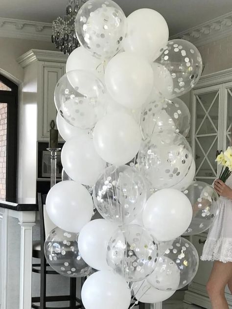 10pcs 12inch Pearl Shiny Sparkling Balloons Kit For Birthday, Celebration, Wedding, Party Decoration White Glamorous,Romantic   Latex     Wedding & Event, size features are:Bust: ,Length: ,Sleeve Length: All White Anniversary Party Ideas, Diamond Party Decorations, Formal Party Decorations, Backyard Engagement Party Decorations, Engagement Party Vintage, White Engagement Party, White Party Theme, Engagement Balloons, White Party Decorations