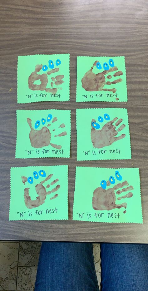 N Letter Craft Preschool, H Craft Preschool, N Is For Craft Handprint, Letter N Crafts For Preschoolers Art, N Is For Craft Preschool, Letter N Activity For Preschoolers, N Letter Activities For Preschool, Letter N Art Preschool, Josephs Coat Craft Preschool