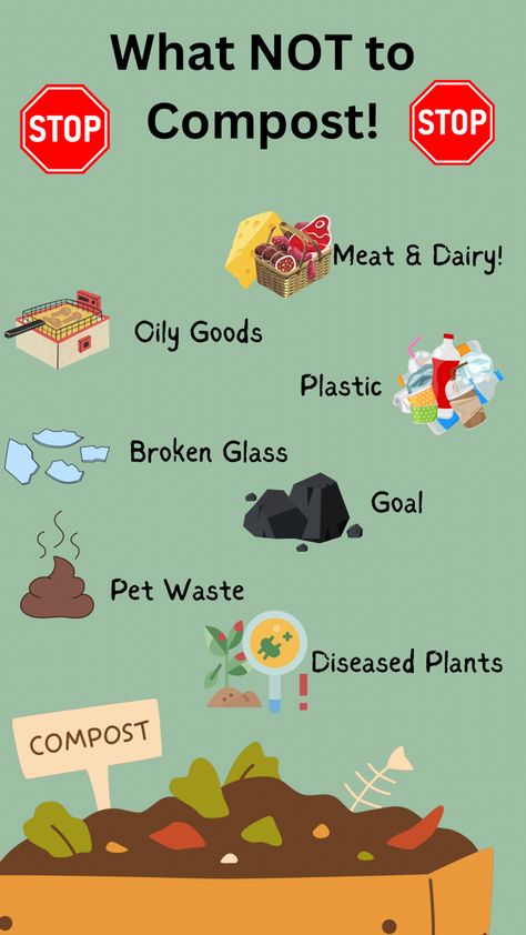 Learn the secrets to successful composting by knowing what to keep out of your compost pile! From avoiding meat and dairy products to steering clear of diseased plants and pet waste, discover the key ingredients for nutrient-rich compost that will supercharge your garden. Let’s compost smarter and create a healthier planet together! #CompostingTips #ReduceReuseRecycle #SustainableLiving Kiosk Ideas, Gardening Essentials, Composting Methods, Compost Pile, Composting Toilets, Keep Out, Reduce Reuse Recycle, Dairy Products, Composting