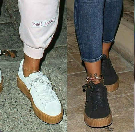 Puma fenty creepers by rihanna Rihanna Puma Sneakers, Rihanna Puma Creepers, Rihanna Fenty Puma, Rihanna Creepers, Fenty Creepers, Rihanna Puma, Puma Creepers, Puma Fenty, Effortlessly Chic Outfits