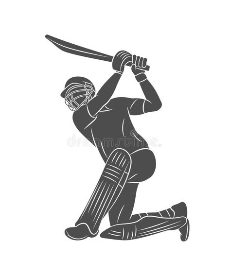 Illustration about Silhouette batsman playing cricket on a white background. Vector illustration. Illustration of league, contest, play - 131933085 I Love Cricket Images, Cricket Logo Design, Cricket T Shirt Design, Playing Cricket, Cricket Logo, Childhood Images, Cricket Poster, Cricket Player, Boho Art Drawings