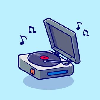 Illustration Technology, Dj Logo, Gear Logo, Music Cartoon, Vinyl Player, Vinyl Record Player, Music Painting, Vector Icons Illustration, Music Backgrounds